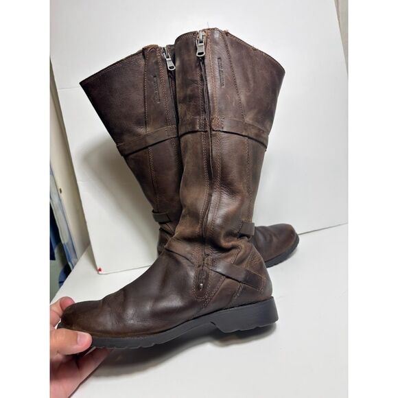 Teva De La Vina tall boots brown waterproof leather sz 6 boho western steampunk - Picture 4 of 6